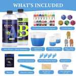 68Oz Crystal Clear Epoxy Resin Kit, High-Glossy& No Bubbles, Art & Casting Resin With 16 Epoxy Resin Pigment, Foil Flakes, Sequin,Craft Clear Resin For Art Crafts, Jewelry, Molds