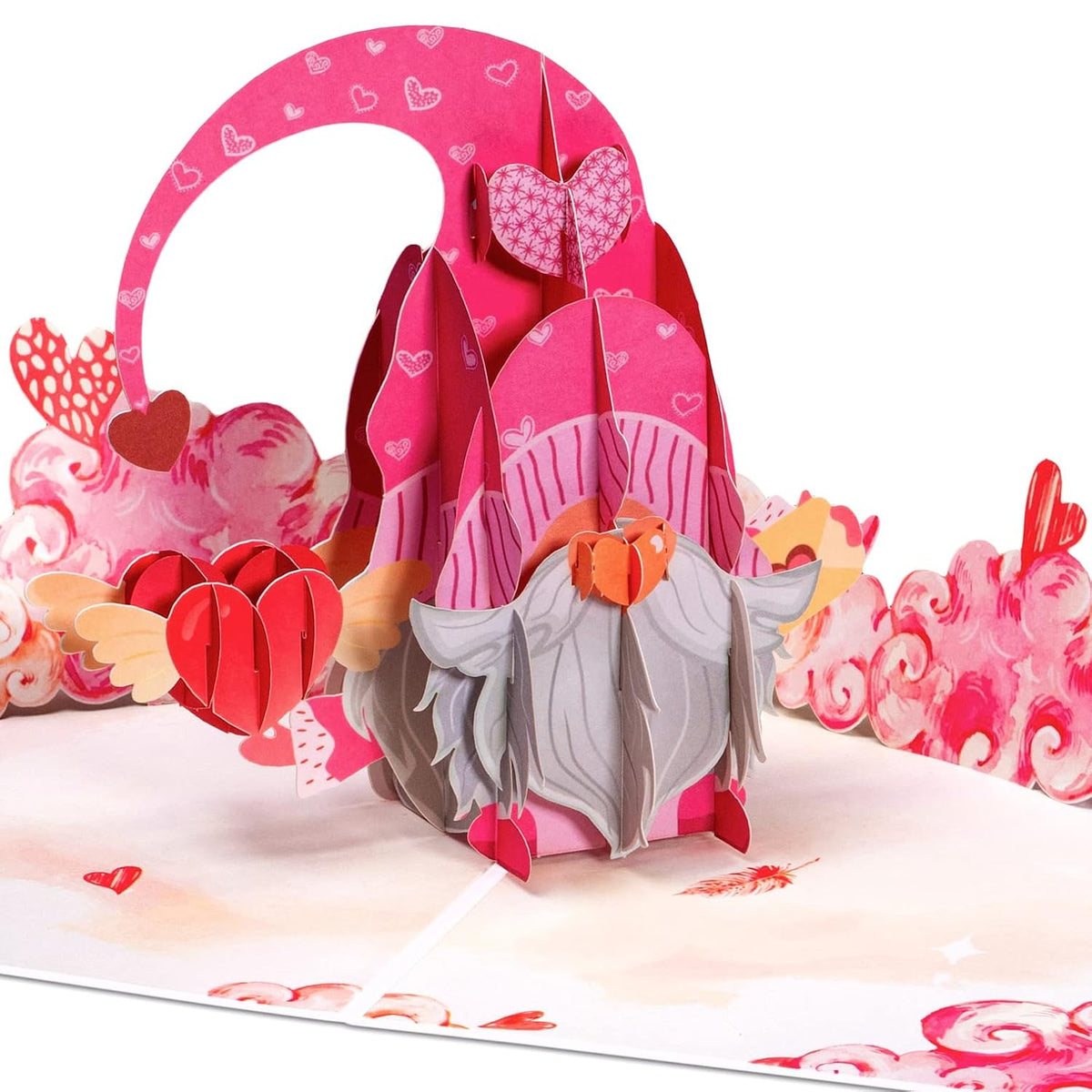 Frndly 3D Love Gnome Pop Up Valentines Day Card, Handcrafted - 100% Recycled And Eco-Friendly, 8" X 6" Cover - Includes Envelope And Note Tag