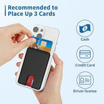 3-Pack Silicone Anti-Slip Stick-On Phone Card Holder for iPhone & Galaxy - Black