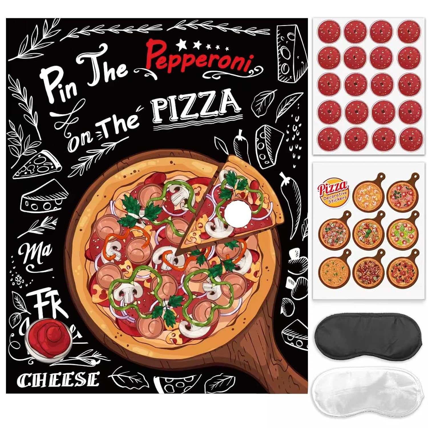 Pizza Party Decorations Pin The Pepperoni On The Pizza Party Game For Pizza Family Night Birthday Party Pizza Party Supplies Favors