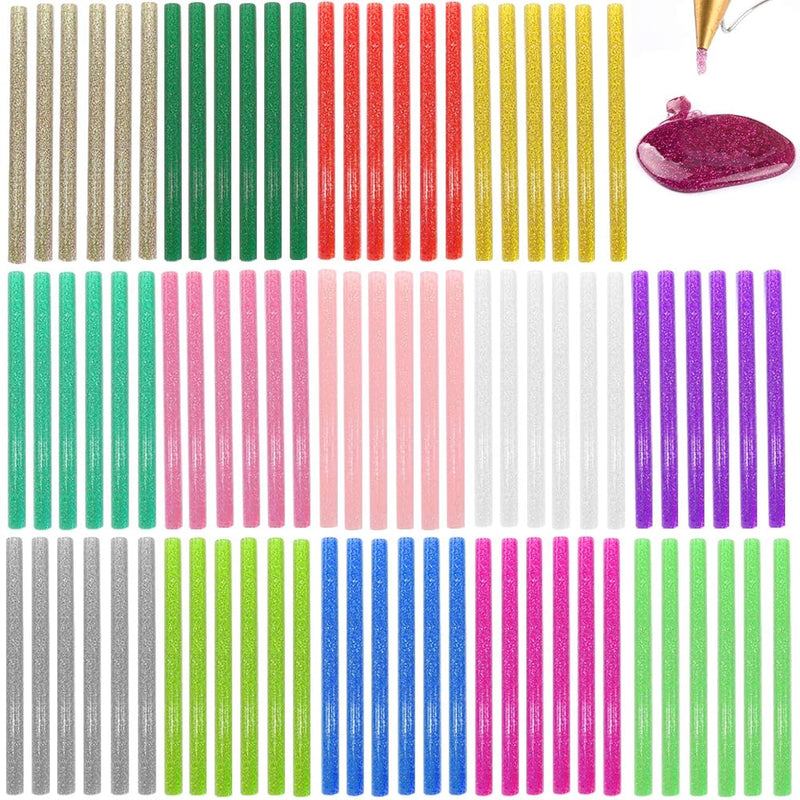 Glitter Hot Glue Sticks For Hot Glue Gun 14 Colors 84 Pack Bulk Colored Glitte