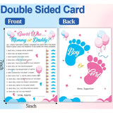 75Pcs Gender Reveal Games For Guests, 6 Funny Games For Boy Or Girl Gender Reveal Decorations Idea Baby Prediction Cards, Mommy Or Daddy