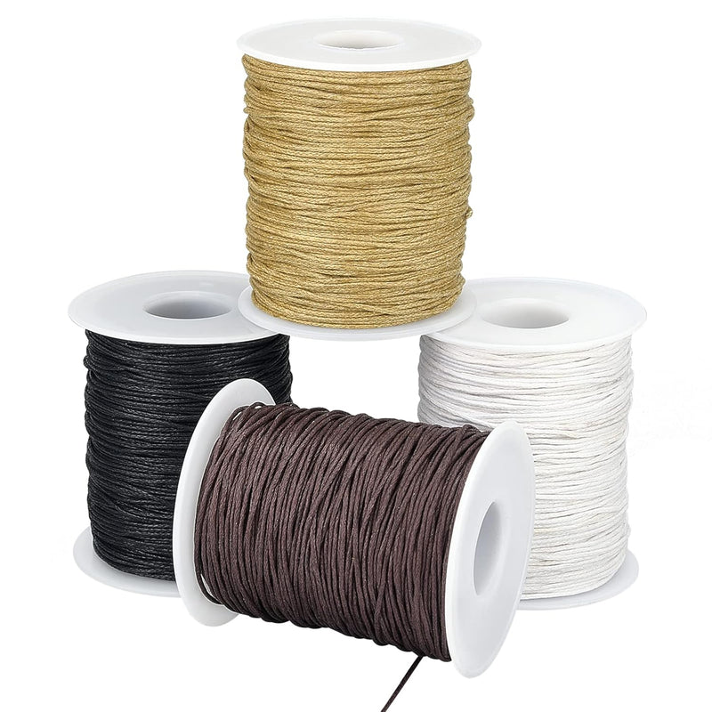 1Mm Waxed Cord, 400 Yards Waxed Cotton Cord Earth Tone Waxed Thread Beading St