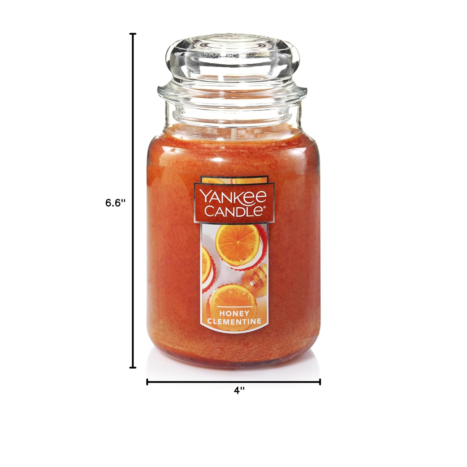 Yankee Candle Honey Clementine Scented, Classic 22oz Large Jar Single Wick Aromatherapy Candle, Over 110 Hours of Burn Time, Apothecary Jar Fall Candle, Autumn Candle Scented for Home