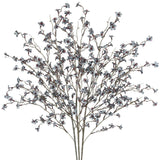 3 Pcs Cherry Blossom Branches Artificial Flowers For Spring Summer Indoor Decoration Faux Cherry Blossom Long Stems Dusty Blue Silk Fake Flowers For Tall Vase Arrangements Home Wedding Table