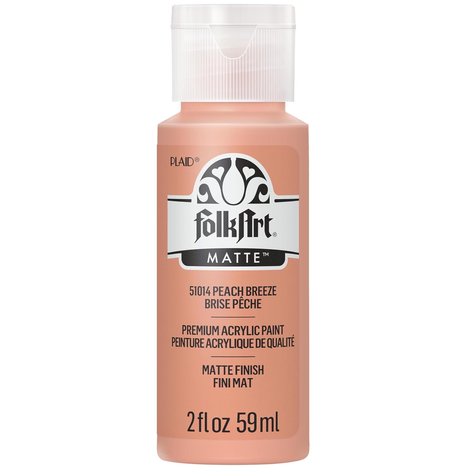 FolkArt Acrylic Craft Paint, Peach Breeze 2 fl oz Premium Matte Finish Paint, Perfect For Easy To Apply DIY Arts And Crafts, 51014