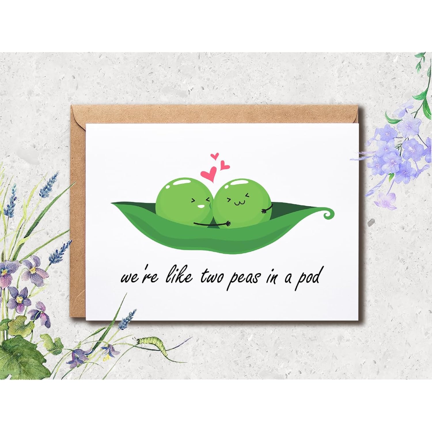 We'Re Like Two Peas In A Pod - Peas Card - Peas Anniversary Card - Valentine'S Day Card - Cute Anniversary Card - Romantic Card - Love Card, White