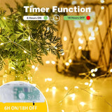4 Pack Battery Operated Fairy Lights 16FT 50 LED Warm White String Lights with Timer Waterproof Cuttable Starry Lights for Bedroom Wedding Christmas Decor