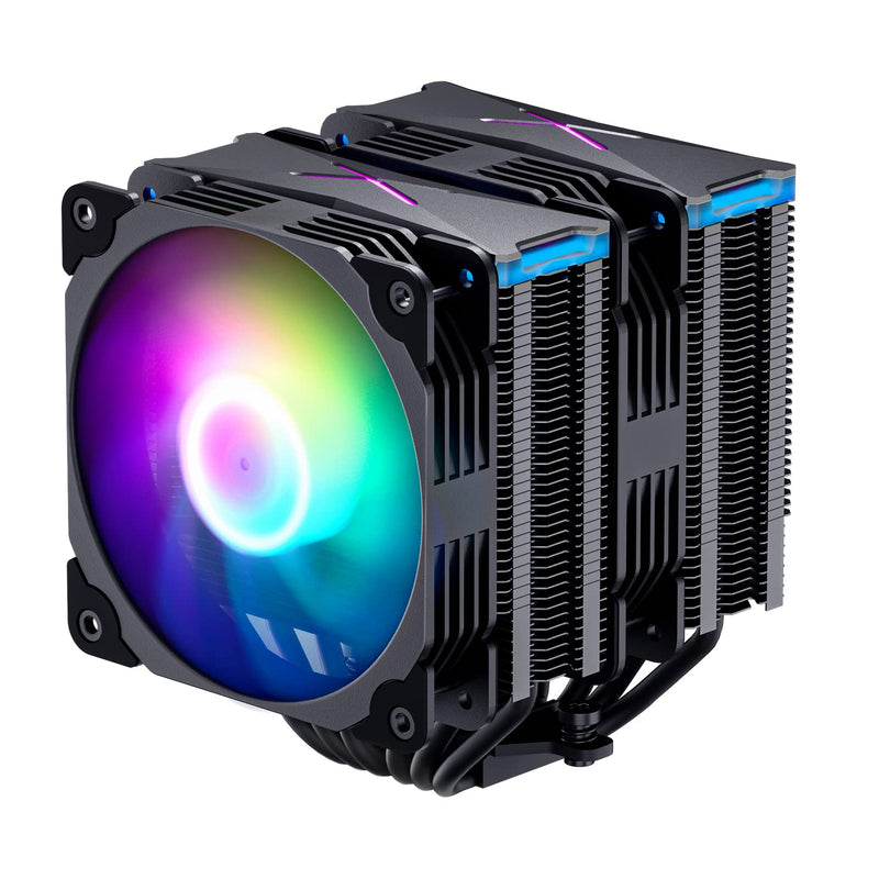 Vetroo U6PRO Dual Tower CPU Cooler - 220W TDP, 6 Heatpipes, Top ARGB Lighting,