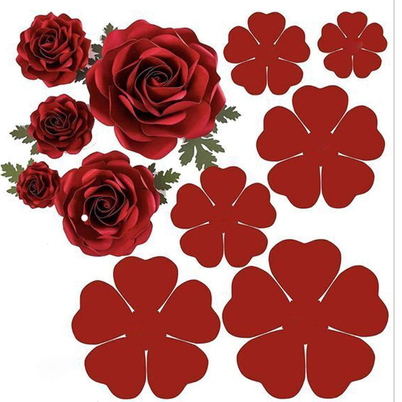 6Pcs/Set 3D Rose Flower Metal Die Cuts,Wedding Flower Leaf Leaves Cutt