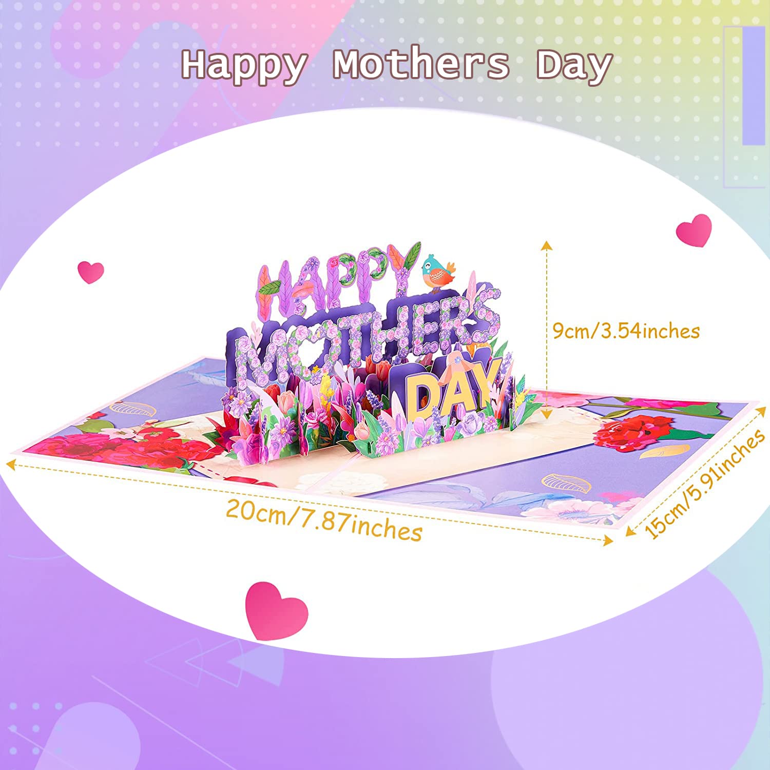 Pop Up Mother'S Day Card - Handmade 3D Greeting Card With Envelope, Creative Popup Gift Cards For Mom, Grandma, Wife,Anniversary (Styletwo)