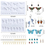 Resin Earring Molds, 2 Pcs Resin Molds Silicone With Butterfly Moth Wings Shapes, Silicone Molds For Resin Jewelry, Diy Art Craft