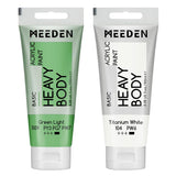 Acrylic Paint Green Light: 100Ml/3.38Oz Heavy Body Acrylic Paint Tube Bundled With Additional Titanium White Color For Art Craft Painting