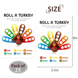 25 Player Turkey Thanksgiving Dice Game Fall Party Favor Cards Autumn Desk Game
