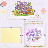 Mothers Day Pop Up Card For Mom, Happy Mothers Day 3D Floral Flower Pop Up Greeting Card With Envelope - 8"X6" Handcrafted Mother'S Day Cards Gift For Grandma Women Wife