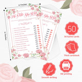 Bridal Shower Games-He Said She Said,Wedding Shower Games,50 Cards,Thick Paper
