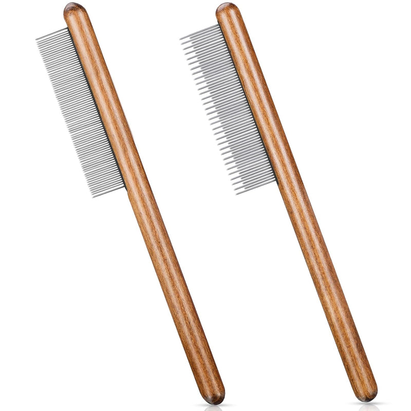 2 Pieces Macrame Fringe Comb Stainless Steel Macrame Brush Solid Wood Comb Sta