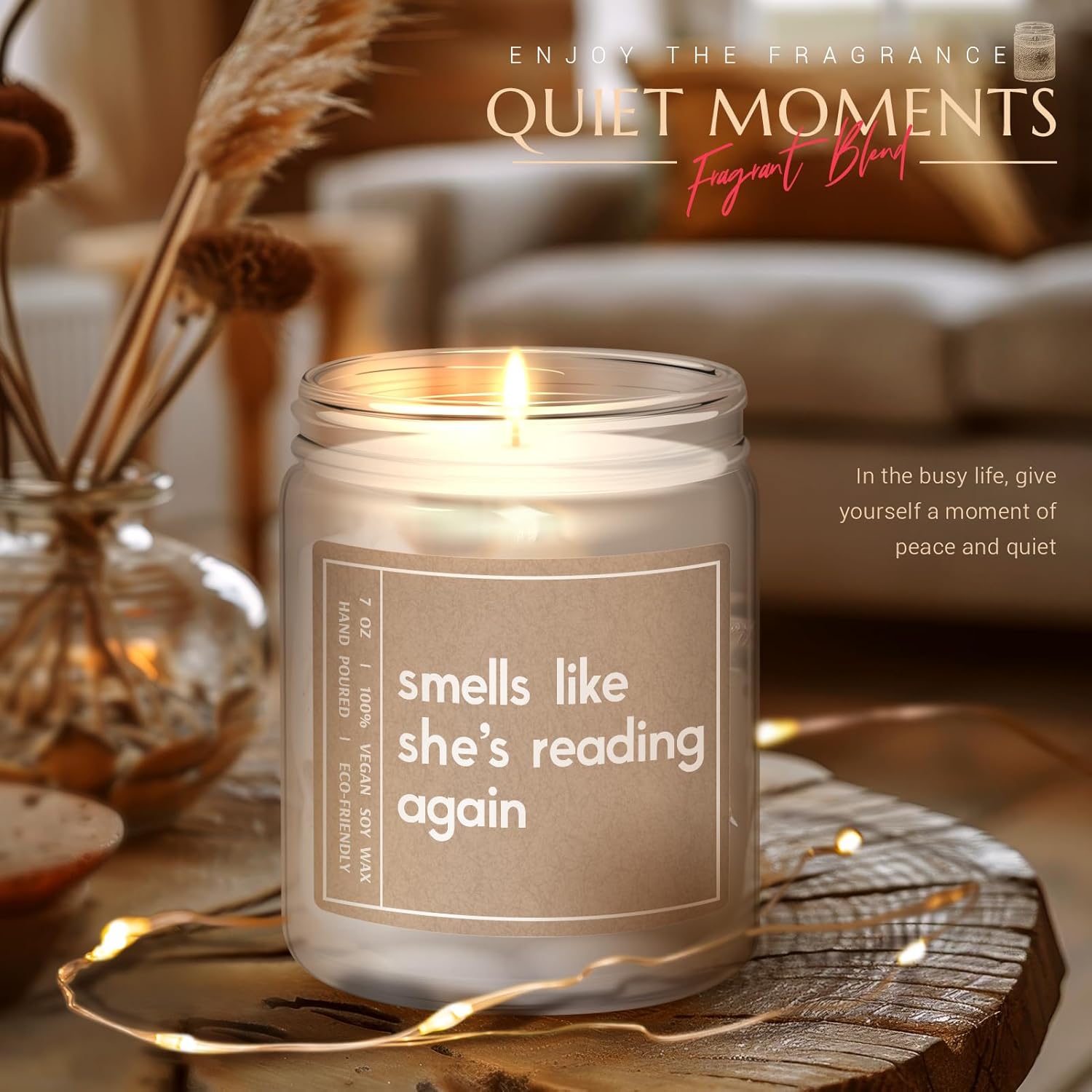 Gifts For Book Lovers, Readers - Best Friend Birthday Present - Book Lovers, Bookish, Funny Gifts For Women - Lavender Scented Candle