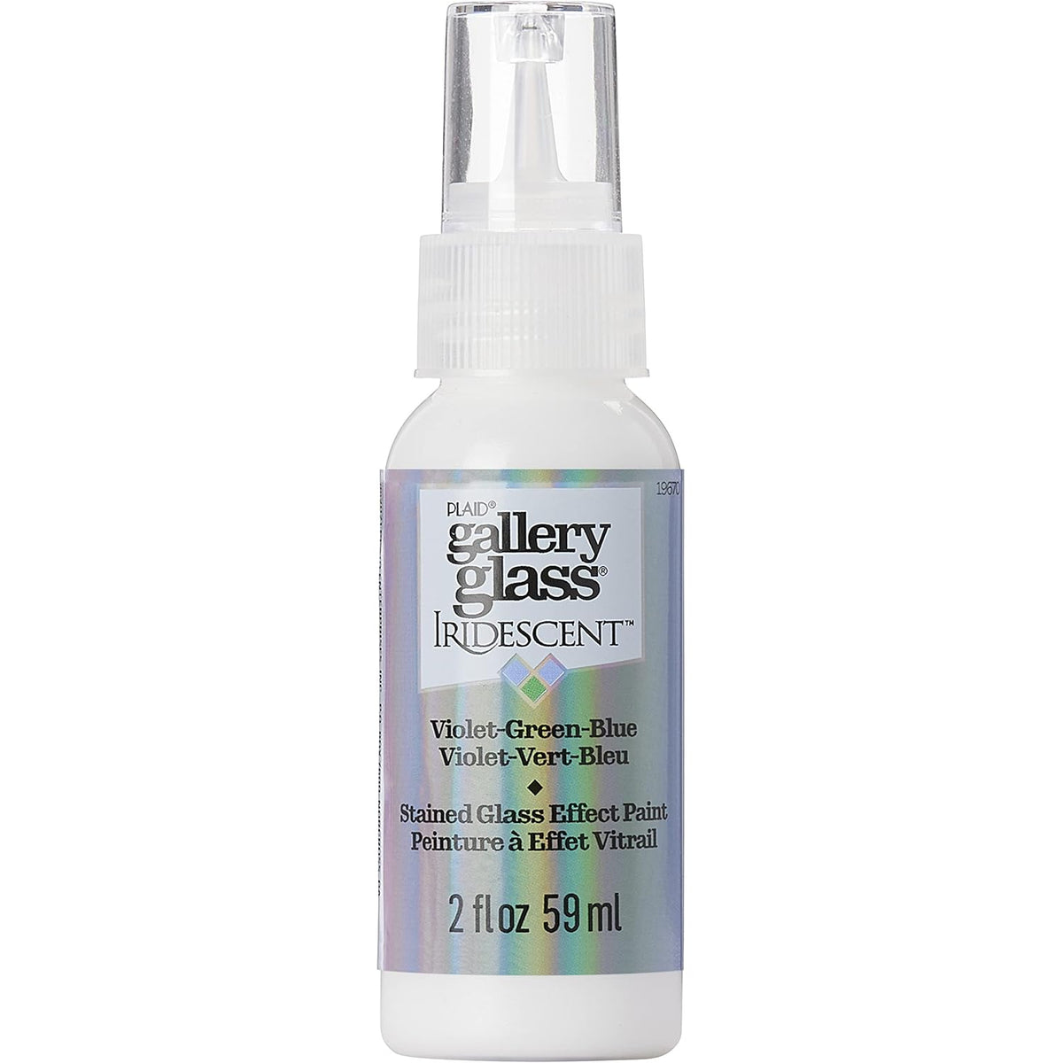 Gallery Glass Iridescent Stained Glass Paint, Violet/Green/Blue 2 fl oz Brilliant Iridescent Finish Paint, Perfect For Easy To Apply DIY Arts And Crafts, 19670