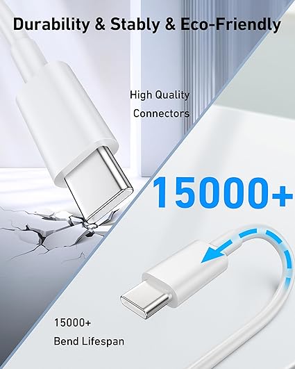 2 Pack 3FT USB A to USB C CarPlay Cable Fast Charging Cord for iPhone 17 16 Samsung Galaxy Pixel iPad