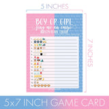 Gender Reveal Party Emoji Game Cards - 20 Count