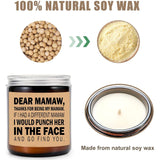 Mamaw Candle - Mamaw Gifts From Grandkids - I'D Punch Another In The Face - Fun Gag For Her - Mother'S Day Candle - Lavender Scented Candles 8Oz