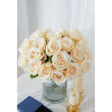 20Pcs Artificial Flowers, Silk Flower Realistic Roses Bouquet Long Stem For Home Decor Wedding Decoration