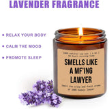 Smells Like A Mf'Ing Lawyer Candle - Gift For Lawyer - Bar Exam Gift - Future Lawyer Candle - Lawyer Gift - Aromatherapy Glass Candle Jar - Non-Toxic Ingredients