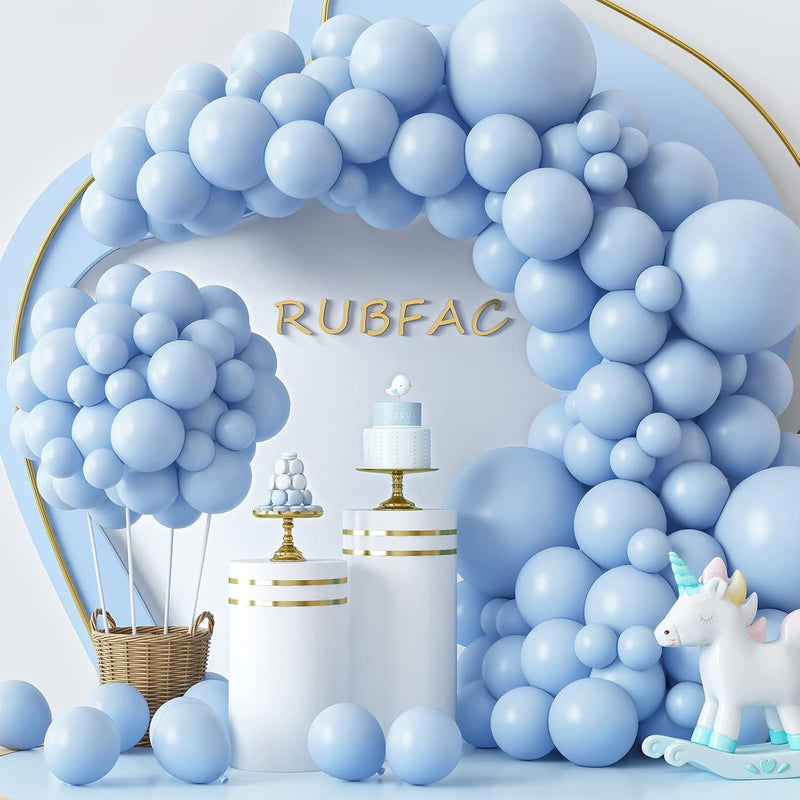 129Pcs Pastel Blue Balloons Different Sizes 18 12 10 5 Inch For Garlan