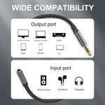 3.5Mm Extension Cable 6.6Ft/2Meter Audio Male To Female Stereo Extension Adapter Nylon Braided Cord Compatible For Home/Car Stereos Smartphones Headphones Tablets Media Players And More