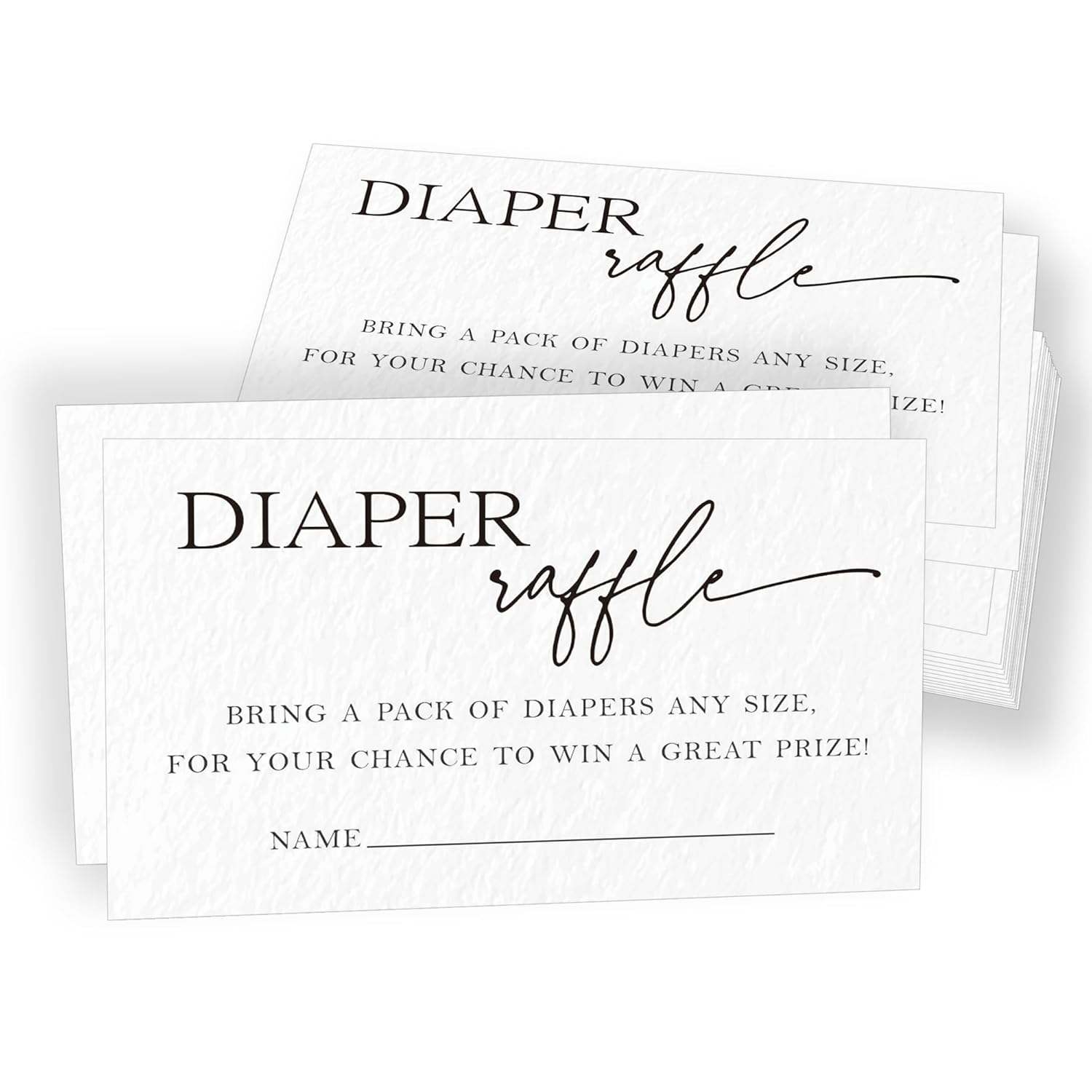 3.5 X 2.1 Inches Baby Shower Diaper Raffle Tickets, 50 Pcs Minimalism White Tickets For For Girl Or Boy Baby Shower Invitations?Baby Shower Game, Gender Reveal Game, Baby Shower Activity Supplies-A01