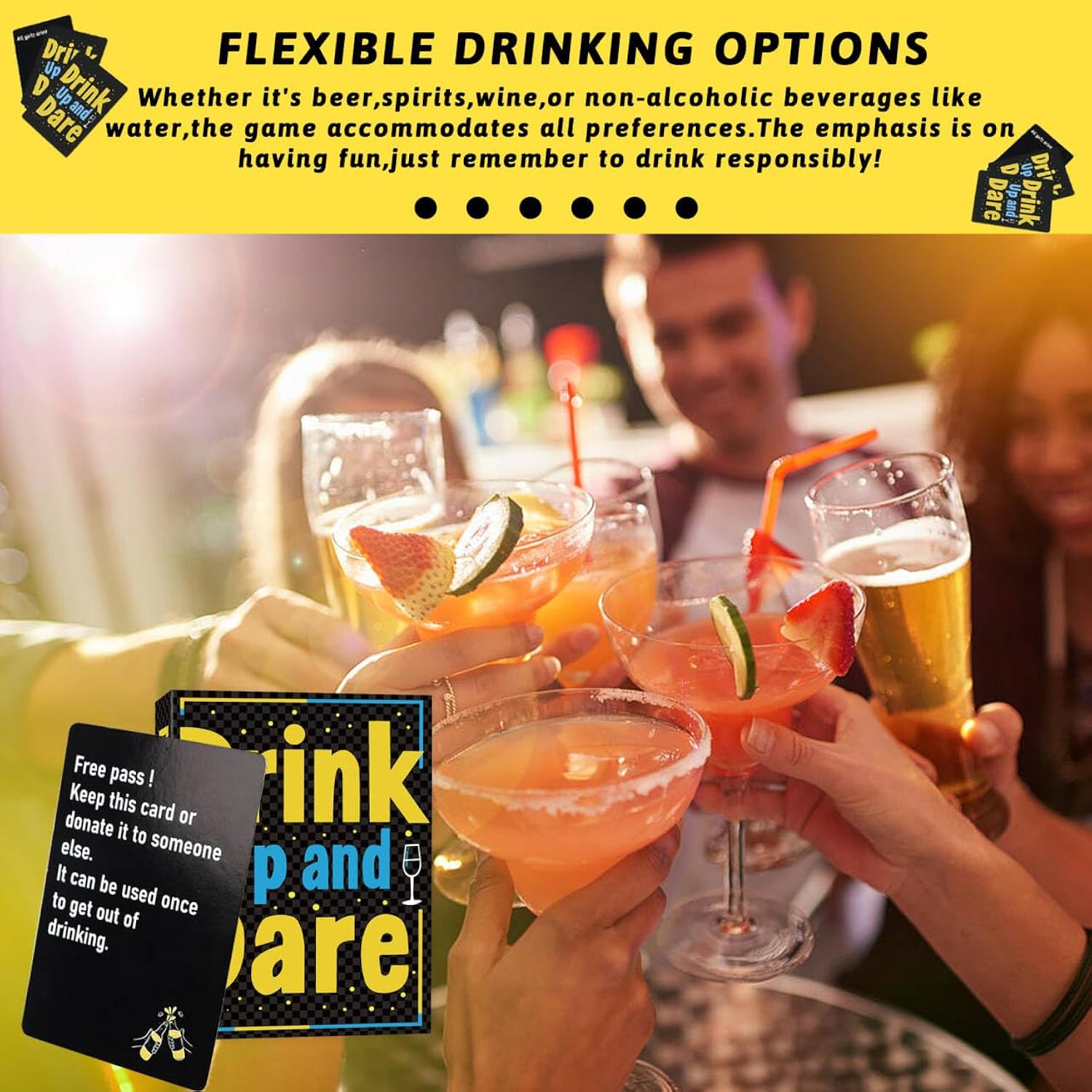 Drinking Games For Adults,Drink Up And Dare,Adults Games For Game Nights, Exciting Card Games For Bachelorette Party Games & 21St Birthday Gift, With 50 Funny Game Cards, Spice Up Your Party