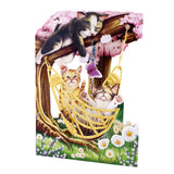 SANTORO Swing Card, 3D Pop Up Greeting Card - Cats In A Hammock - Birthday Card For Her, Girls, Mum, Dad, Daughter, Son, Cat Lovers