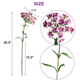 5Pcs Artificial Dianthus Blooms With Stem Silk Flowers For Arrangement Wedding Centerpiece Party Home Kitchen Decor (Purple)