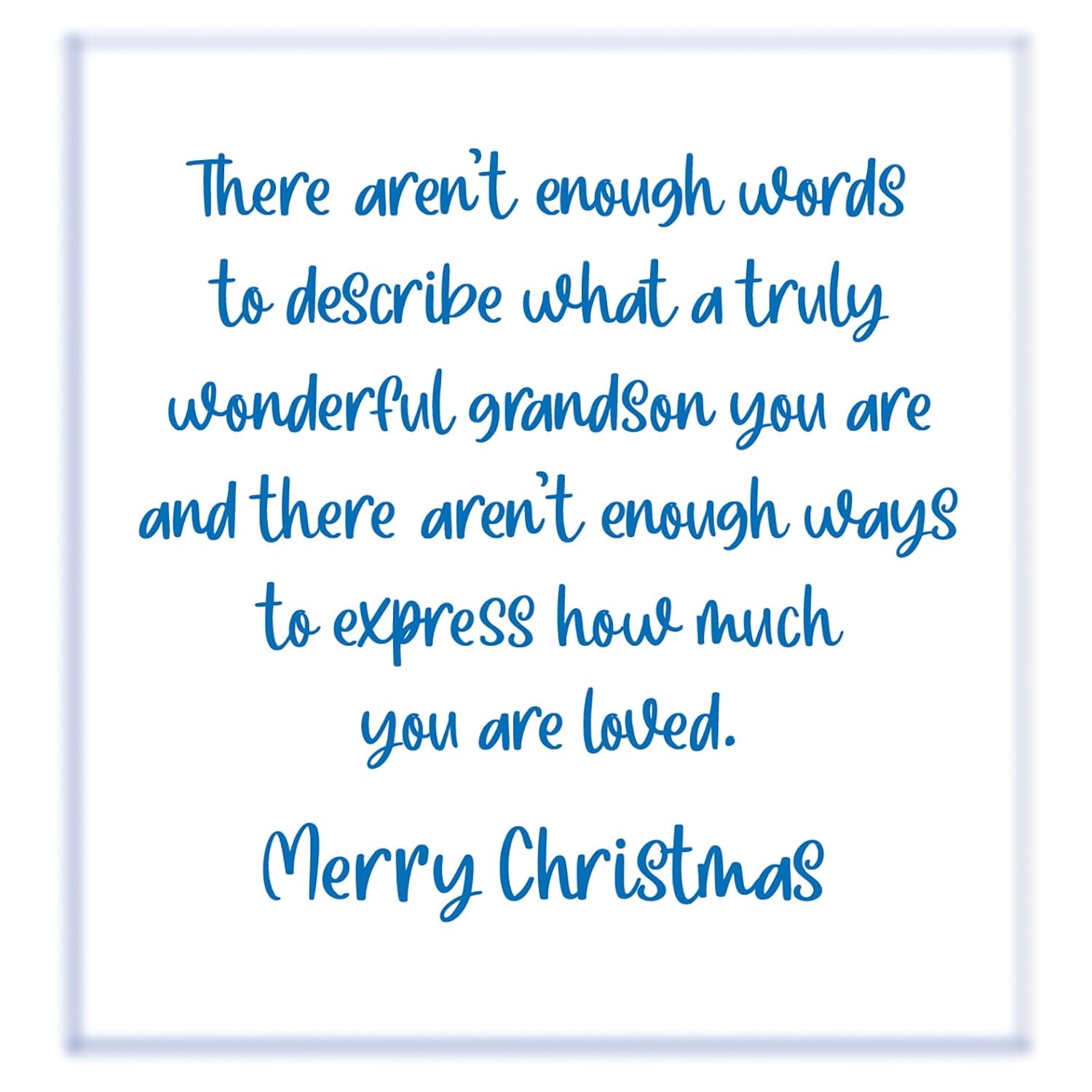 Grandson Christmas Card - Large Card Opens To 10" X 7.75" - Made In Chicago - Classic Santa Claus - Premium Envelope Included & Shipped In Sturdy Mailer - With Love 1012
