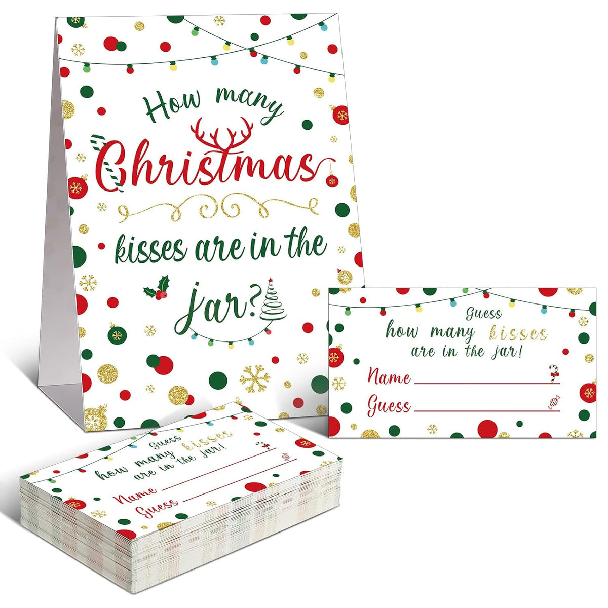 Christmas Party Game How Many Kisses Bridal Shower Game Wedding Shower Decorations Including 1 Standing Sign And 50 Guess How Many Cards For Christmas Party Bridal Shower Wedding Festive Holiday