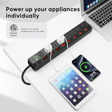 Heavy Duty Metal Surge Protector Power Strip 8 Outlets Individual Switches 6FT 15A 1800W