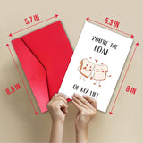 Funny Valentines Day Card For Husband Boyfriend, Romantic Valentine’S Bread Pun Card From Wife Girlfriend, Cute Love Card For Him Her, “You’Re The Loaf Of My Life”