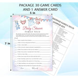 Baby Shower Family Feud Game Cards, Fun Baby Shower Game For Boy & Girl, 30 Fill In Game Cards & 1 Answer Card, Family Game Night, Baby Feud Game Supplies?Bbsc01?