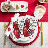 50 Valentine Disposable Paper Decorative Guest Napkins, Happy Valentine'S Day Hand Towel For Party Lunch Dinner Kitchen Bathroom