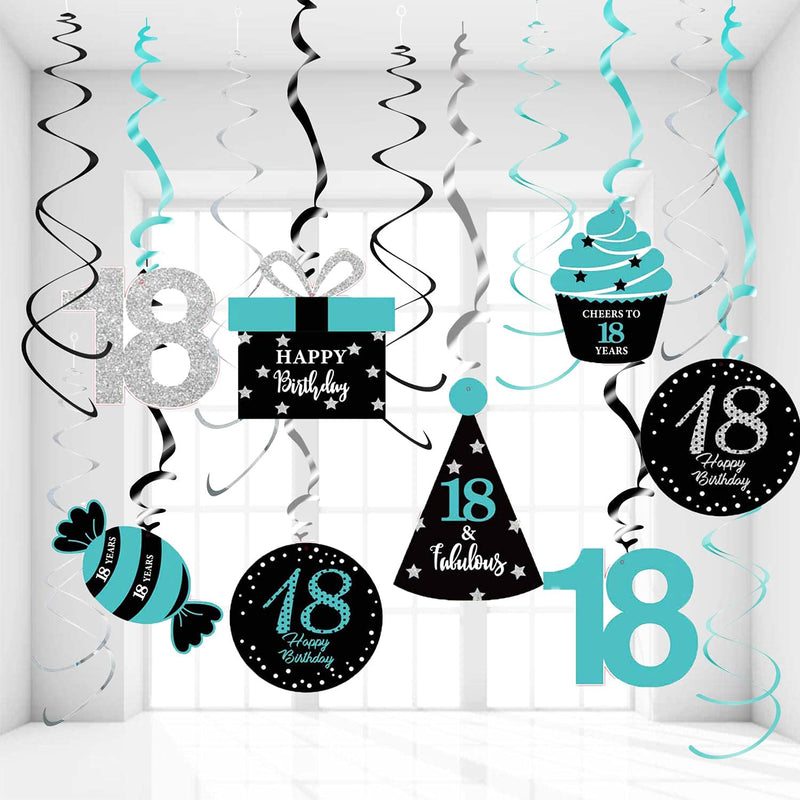 18Th Birthday Decorations For Girls Teal Silver Black Qian’S Party Tea