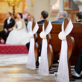 Wedding Aisle Decorations For Ceremony Set Of 24,Wedding Chair Pew Flowers Church Decorations With Artificial White Roses Flowers Rhinestone For Weddings Party Bench Pew Aisle Decor