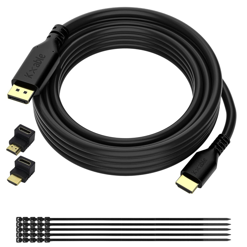 4K Displayport To Hdmi Cable 50 Feet, 24Awg Bare Copper Wires, Dp To Hdmi Male