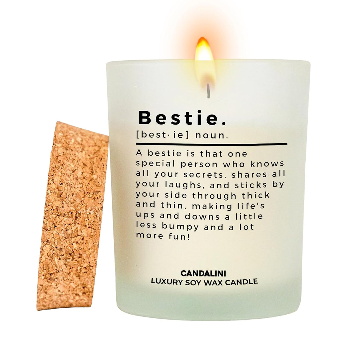 Bestie Definition Candle | Comes In Gift Box | 8Oz Luxury Candle Soy Wax Vanilla Blend | Unique Gift For Bff, Best Friend, Bestie, Girlfriend | 40+ Hours Burn Time