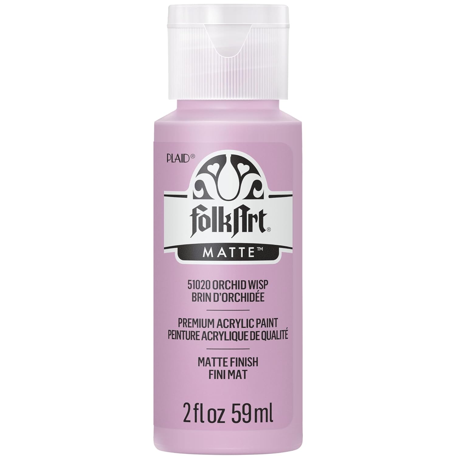 FolkArt Acrylic Craft Paint, Orchid Wisp 2 fl oz Premium Matte Finish Paint, Perfect For Easy To Apply DIY Arts And Crafts, 51020