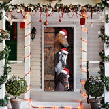 Funny Merry Christmas Door Banner - Horses Xmas Party Decoration Supplies - Door Cover, Farmhouse Decoration
