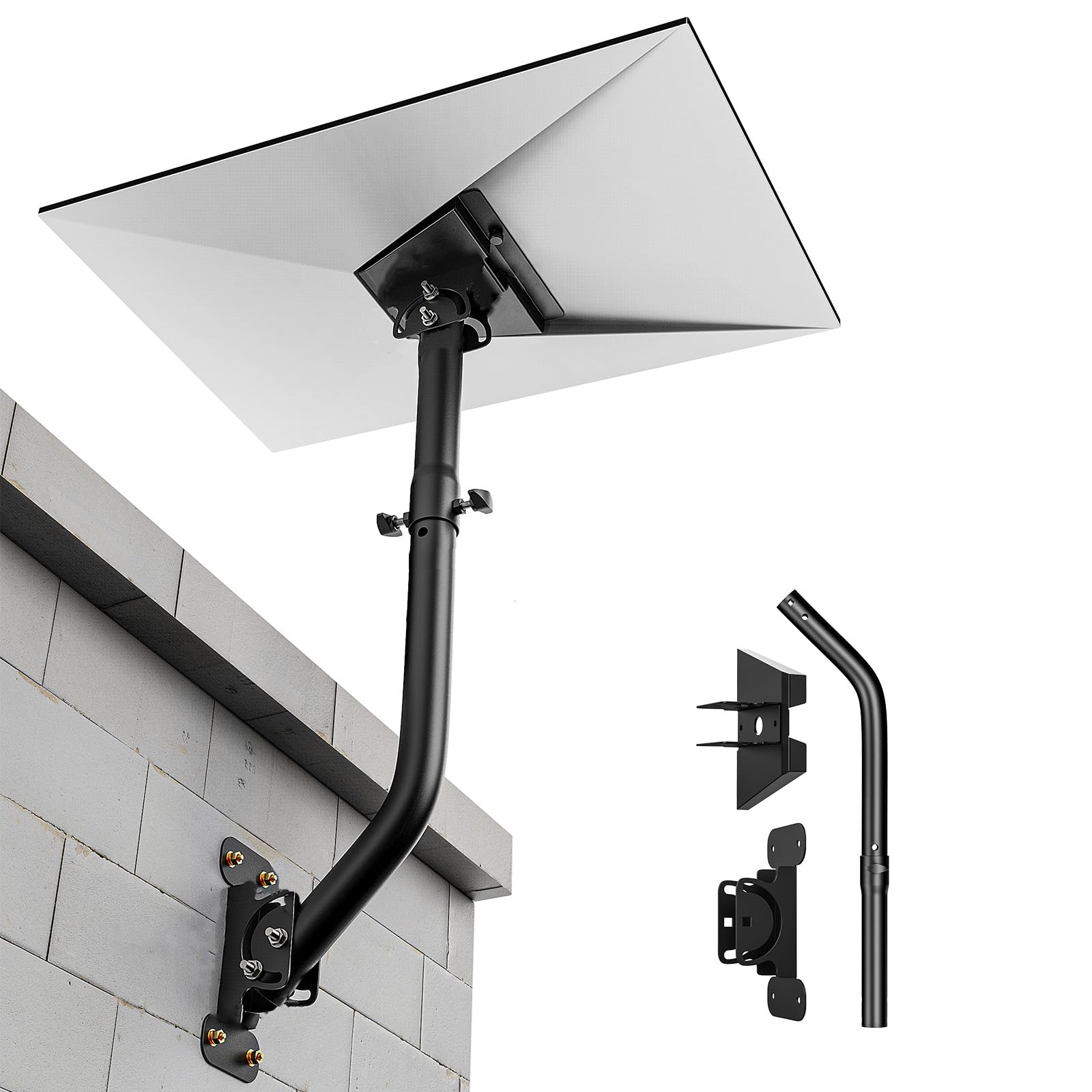 Starlink Gen 3 Mount 360° Adjustable Vlink Wall Mount Starlink Gen3 Pole Mounting Kit with Starlink Gen 3 Pipe Adapter for Genlink Internet Kit
