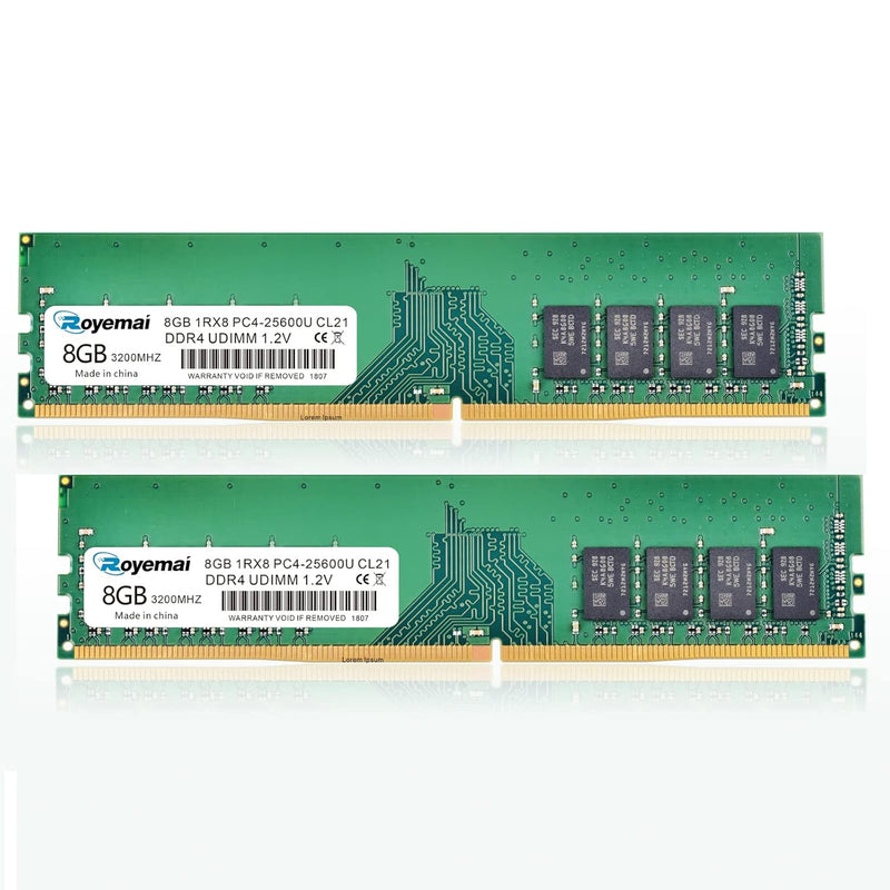 Pc4-25600 Ddr4 3200 16Gb Kit (2X8Gb) Ram Pc4 25600U 3200Mhz 1Rx8 288-Pin 1.2V