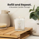 Pearled Candle With Wicks Kit - Refillable Glass Jar, 500G Sand Wax, & 30 Cotton Wicks (Vanilla Silk)