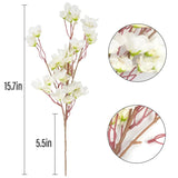 6Pcs Artificial Silk Cherry Blossom Flower Artificial Cherry Blossom Branches For Diy Wedding Bouquets Home Japanese Decor?White?